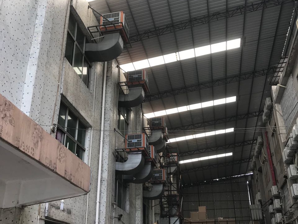 手袋廠針車車間環(huán)?？照{(diào)降溫工程